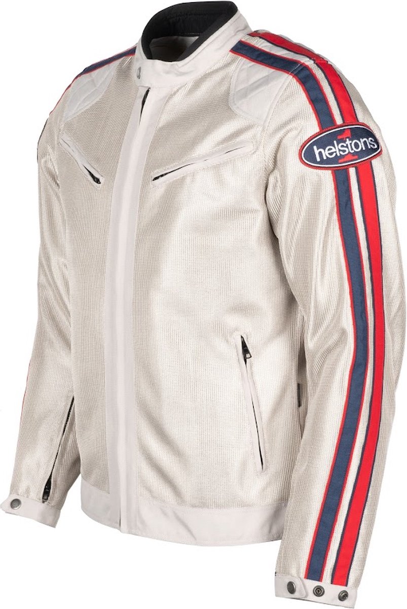 Helstons Pace Air Fabric Mesh Silver Red Blue Jacket L