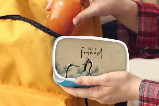 Boîte à lunch Blauw - Boîte à lunch - Boîte à pain - Best ami - Citations - Énonciations - Amitié - Meilleurs amis - 18x12x6 cm - Enfants - Garçon