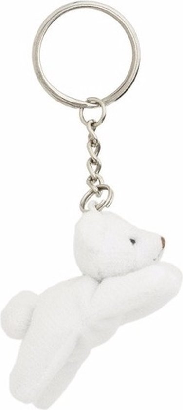 Pluche IJsbeer knuffel sleutelhanger 6 cm - Speelgoed dieren sleutelhangers