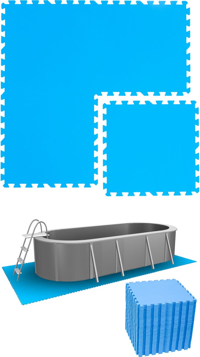 11.2 m² poolmat - 48 EVA schuim matten 50x50 outdoor poolpad - ondermatten set
