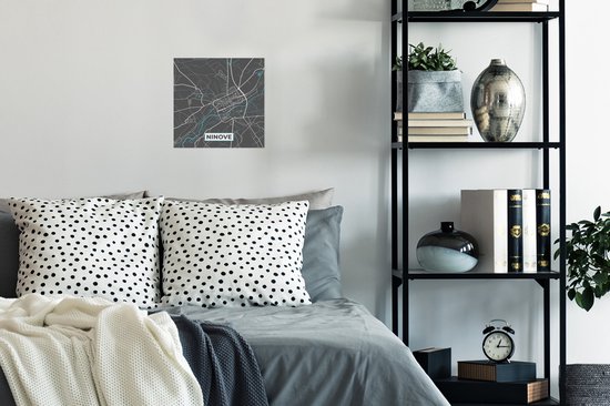 Affiche België – Ninove – Plan de la ville – Carte – Blauw – Carte - 30x30 cm