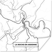 Affiche België – La Roche-en-Ardenne – Plan de ville – Plan – Zwart Wit – Plan d'étage - 50x50 cm