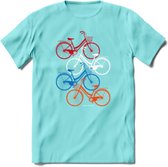 Amsterdam Bike City T-Shirt | Souvenirs Holland Kleding | Dames / Heren / Unisex Koningsdag shirt | Grappig Nederland Fiets Land Cadeau | - Licht Blauw - XXL