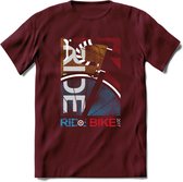 Ride A Bike T-Shirt | Souvenirs Holland Kleding | Dames / Heren / Unisex Koningsdag shirt | Grappig Nederland Fiets Land Cadeau | - Burgundy - M