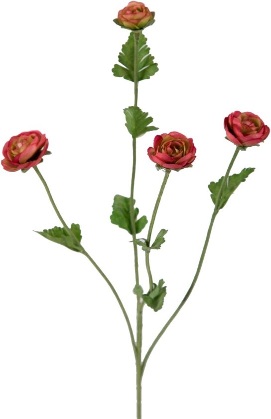 Viv! Home Luxuries Ranonkel mini - 2 stuks - zijden bloem - roze groen - 57cm