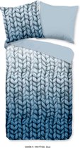 dekbedovertrekset 155x220cm flanel nr.30098 blauw