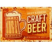 Spreukbord - Craft Beer Bier - Alcohol - Hout - Vintage - Retro - Bord - Tekstbord - Wandbord - Wanddecoratie - Muurdecoratie - Cafe - Bar - Man - Cave