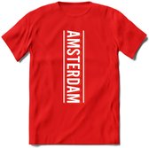 Amsterdam T-Shirt | Souvenirs Holland Kleding | Dames / Heren / Unisex Koningsdag shirt | Grappig Nederland Fiets Land Cadeau | - Rood - S