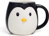 mok Pinguïn 400 ml 10,3 x 14 cm keramiek wit/zwart