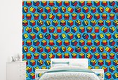 Behang - Fotobehang Patroon - Rubiks cube - KubusPatrone - Jongens - Kinderen - Kidsn - Breedte 375 cm x hoogte 300 cm