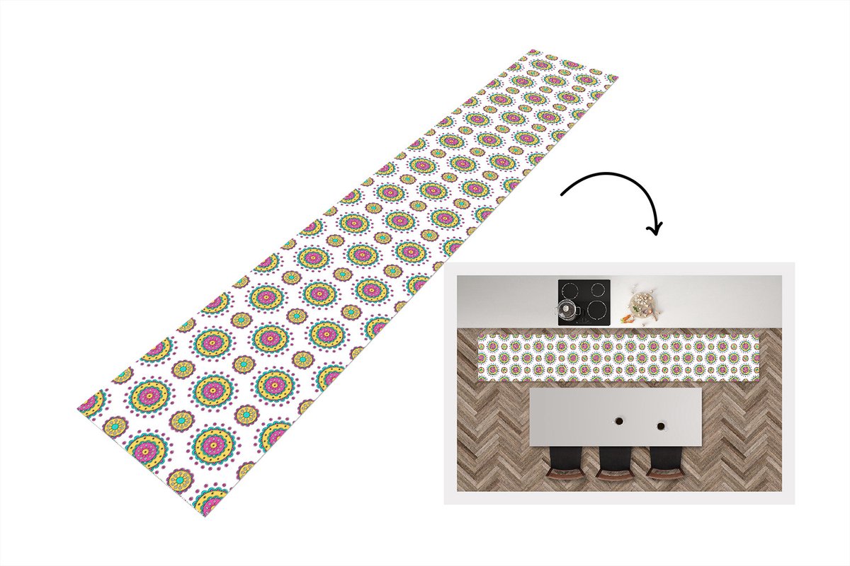 KitchenYeah Keukenloper - Keukenmat - Meisjes - Bloemen - Mandala - Patronen - Keuken vloerkleed Multicolor