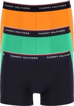 Tommy Hilfiger trunks (3-pack) - heren boxers normale lengte - blauw - oranje en groen -  Maat: S