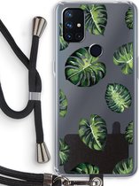 Case Company® - OnePlus Nord N10 5G hoesje met Koord - Tropische bladeren - Telefoonhoesje met Zwart Koord - Bescherming aan alle Kanten en Over de Schermrand