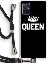 Case Company® - Samsung Galaxy A71 hoesje met Koord - Queen zwart - Telefoonhoesje met Zwart Koord - Bescherming aan alle Kanten en Over de Schermrand