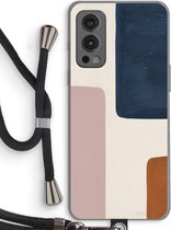 Case Company® - OnePlus Nord 2 5G hoesje met Koord - Geo #5 - Telefoonhoesje met Zwart Koord - Bescherming aan alle Kanten en Over de Schermrand