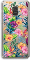 Case Company® - Samsung Galaxy A8 (2018) hoesje - Tropisch 2 - Soft Cover Telefoonhoesje - Bescherming aan alle Kanten en Schermrand