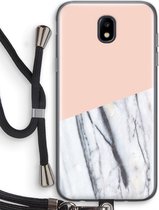 Case Company® - Samsung Galaxy J5 (2017) hoesje met Koord - A touch of peach - Telefoonhoesje met Zwart Koord - Bescherming aan alle Kanten en Over de Schermrand