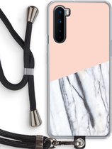 Case Company® - OnePlus Nord hoesje met Koord - A touch of peach - Telefoonhoesje met Zwart Koord - Bescherming aan alle Kanten en Over de Schermrand