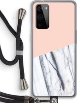 Case Company® - OnePlus 9 Pro hoesje met Koord - A touch of peach - Telefoonhoesje met Zwart Koord - Bescherming aan alle Kanten en Over de Schermrand