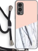 Case Company® - OnePlus Nord 2 5G hoesje met Koord - A touch of peach - Telefoonhoesje met Zwart Koord - Bescherming aan alle Kanten en Over de Schermrand