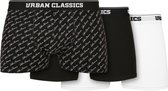 Urban Classics Boxershorts set -M- Organic 3-Pack script Zwart/Wit