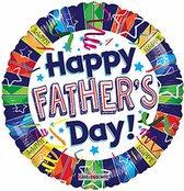 folieballon Happy Fathersday 45 cm wit