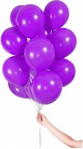 ballonnen met lint 23 cm latex paars 30 stuks