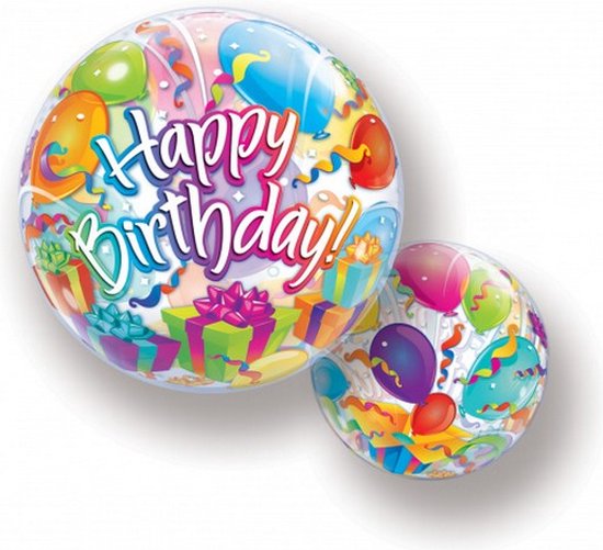ballon Happy Birthday Bubbles 56 cm latex