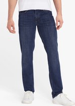 Liberty Island Denim Jeans Heren - Slim Fit met Stretch, blauwe jeans duurzaam geproduceerd, BCI, herenbroek, skinny denim met used effect wash, model Lars 32x32
