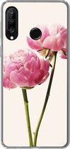 Geschikt voor Huawei P30 Lite hoesje - Bloemen - Bloesem - Roze - Siliconen Telefoonhoesje