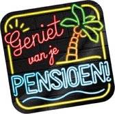 huldeschild Neon Pensioen 50 x 50 cm karton zwart