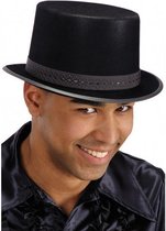 hoed heren 11 x 58 cm textiel zwart one-size