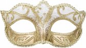 verkleedmasker Venice Felina dames goud one size