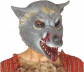 hoofdmasker wolf latex grijs one-size