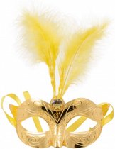 masker Venetiaans 23 cm metallic goud one-size