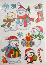 sticker sneeuwpoppen 42 x 25 cm folie wit