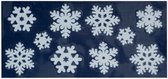 raamsticker sneeuwvlokken 23 x 49 cm wit/donkerblauw