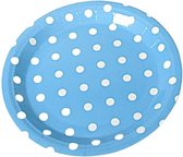 feestborden Dots jongens 18 cm papier blauw 8 stuks