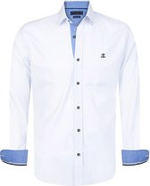Overhemd "Denjoe" - regular fit - wit - M-  Heren