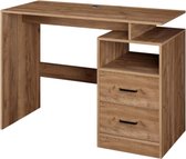 LOODS 21 Bureau met Lades - Computerbureau - Computertafel - Veel Opslagruimte - Donkerbruin