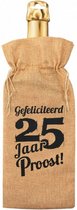 flescadeauverpakking 25 jaar jute 42 cm bruin
