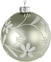 kerstbal Tilda 8 cm glas champagne maat S