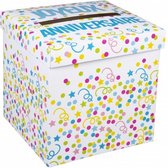 moneybox Joyeux Anniversaire 20 cm wit