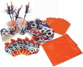 partyset Voetbal rood/wit/blauw/oranje 31-delig