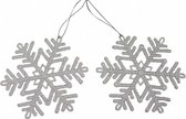 kersthanger sneeuwvlok 12 cm acryl zilver 2 stuks