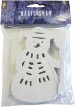 kersthanger sneeuwpop met glitter 13 cm wit 3 stuks