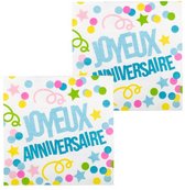 servetten Joyeux Anniversaire 33x33cm papier 12 stuks
