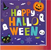 servetten Halloween junior 33 cm papier paars 16 stuks