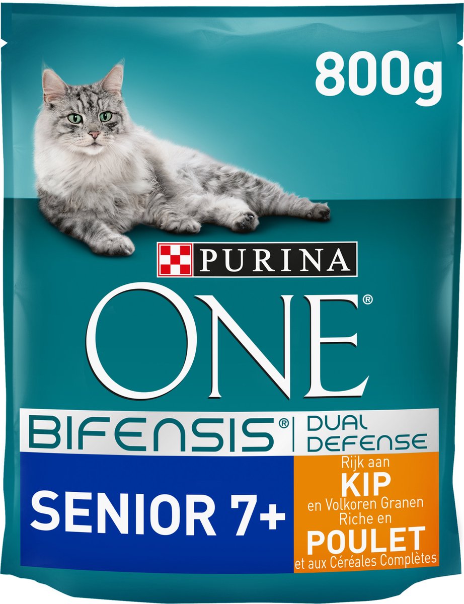 Purina ONE Kattenvoer Droog Senior Kip - Volkoren Granen 800 gr