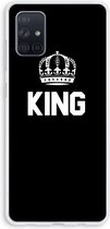 Case Company® - Samsung Galaxy A71 hoesje - King zwart - Soft Cover Telefoonhoesje - Bescherming aan alle Kanten en Schermrand